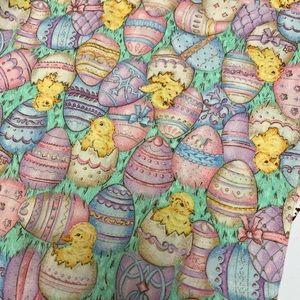 Gorgeous 🥚💚💛🐇 Easter Vintage Joan Fabrics Cotton